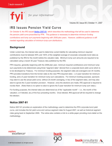 IRS Issues Pension Yield Curve