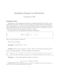 Simplifying Integrals by Substitution