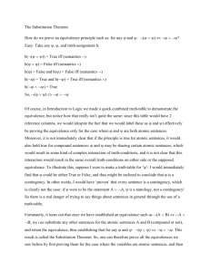 The Substitution Theorem How do we prove an equivalence