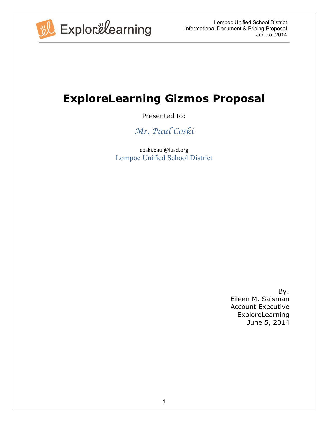 Explorelearning Gizmos Proposal
