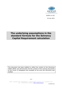 The underlying assumptions in the standard - eiopa