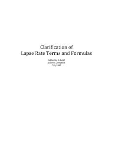 Lapse Rate Terms and Formulas2012