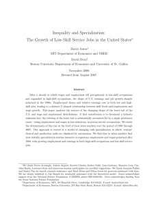 Inequality and Specialization: The Growth of Low