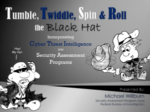Tumble, Twiddle, Spin and Roll the Black Hat