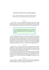 SOLUTIONS TO SIGNIFICANT DIGITS (FIGURES) WORKSHEET