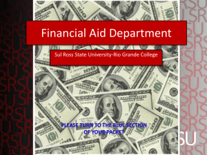 Financial Aid Department - Sul Ross State University