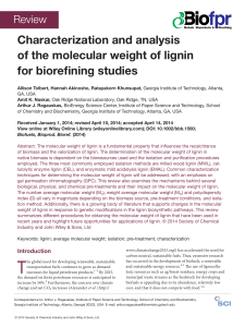 Characterization and analysis of the molecular weight of lignin for