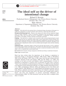 The ideal self as the driver of intentional change