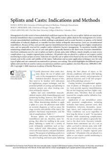 Splints and Casts: Indications and Methods