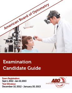 Examination Candidate Guide - American Board of Optometry