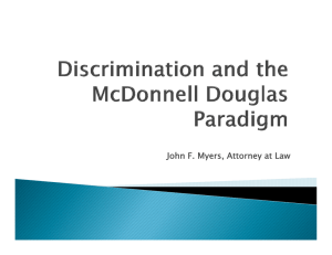 Discrimination and the McDonnell Douglas