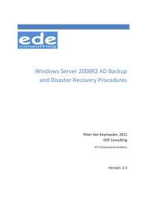 Windows Server 2008R2 AD Backup and Disaster