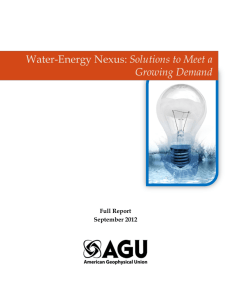 Water-Energy Nexus: Solutions to Meet a Growing Demand