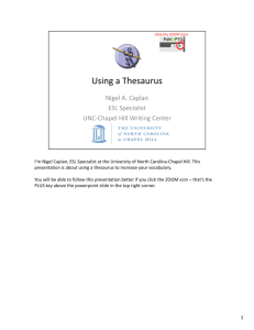 Thesaurus - UNC Writing Center