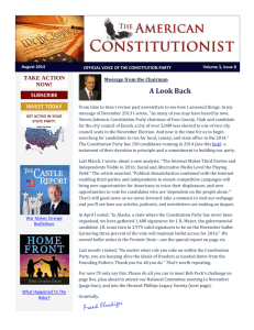 A Look Back - The Constitution Party