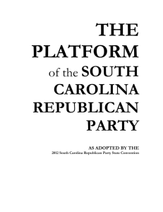 SCGOP Platform - South Carolina Republican Party