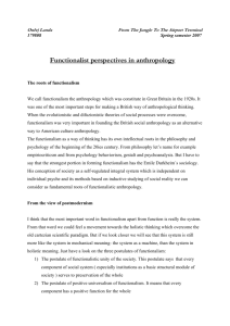 Functionalist perspectives in anthropology