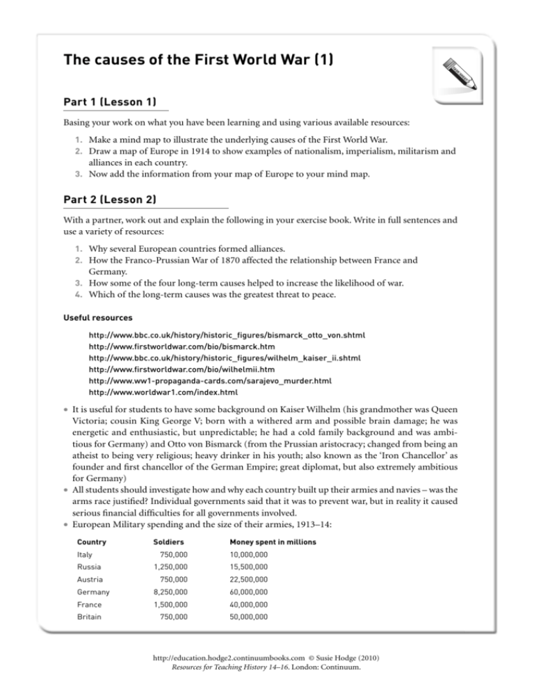 The Causes Of The First World War 1 7279