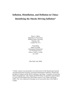 Inflation, Disinflation, and Deflation in China: Identifying the Shocks
