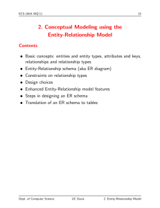 2. Conceptual Modeling using the Entity