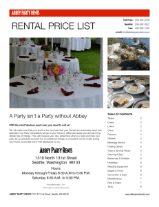 Abbey Party Rents Price List