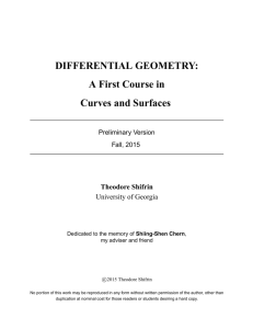 DIFFERENTIAL GEOMETRY: A First Course in Curves