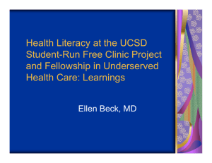 Health Literacy at the UCSD Student