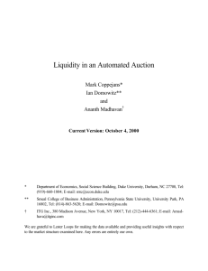Liquidity in an Automated Auction
