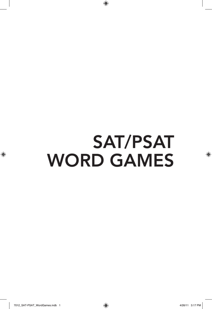 Sat Psat Word Games