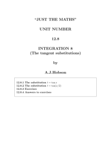“JUST THE MATHS” UNIT NUMBER 12.8 INTEGRATION 8 (The