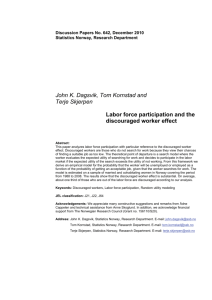 Labor force participation and the discouraged worker effect