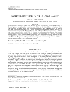 Foreign-born nurses in the US labor market