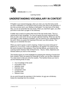 Understanding Vocabulary in Context