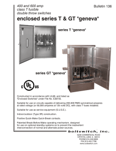 Bulletin 136, Enclosed Series T & GT Geneva Double Throw Switches