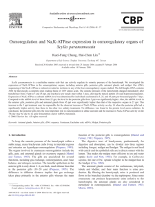 Osmoregulation and Na,K-ATPase expression in osmoregulatory