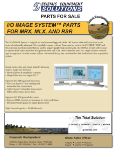 I/O IMAGE SYSTEM™ PARTS FOR MRX, MLX, AND RSR