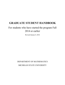 GRADUATE STUDENT HANDBOOK - Michigan State University