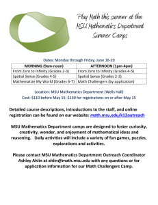 Play Math this summer at the MSU Mathematics Department