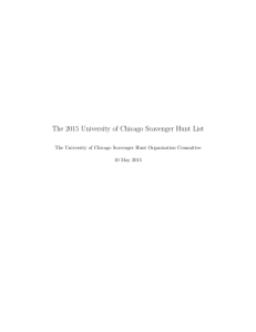 The 2015 University of Chicago Scavenger Hunt List