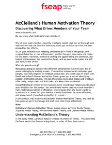 McClelland's Human Motivation Theory