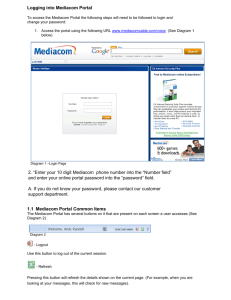 Logging into Mediacom Portal 1.1 Mediacom Portal Common Items