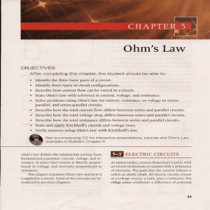 Chapter 5- Ohm's Law