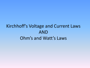 Ohm's Law and Watt's Law - Vanier Tech Ed