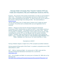 GEORGIA STATE UNIVERSITY NTI Program Information Packet 2014