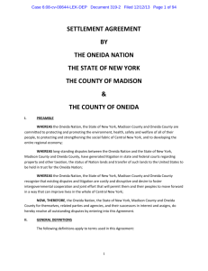 settlement agreement by the oneida nation the state of new york the