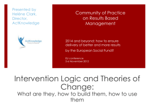 Intervention Logic and Theories of Change