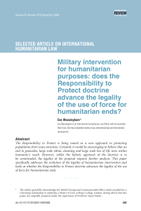 Military intervention for humanitarian purposes