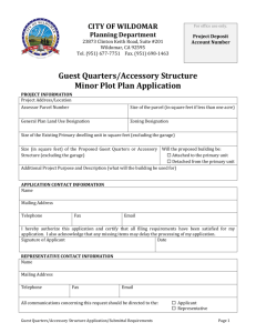 Guest Quarters/Accessory Structure Minor Plot Plan Application