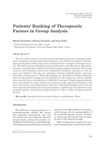 Patients' Ranking of Therapeutic Factors in Group Analysis