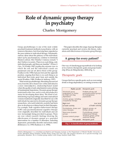 Role of dynamic group therapy in psychiatry